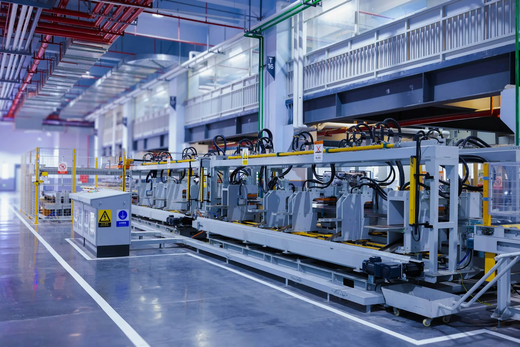 A large machine on a factory production floor