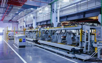 A large machine on a factory production floor